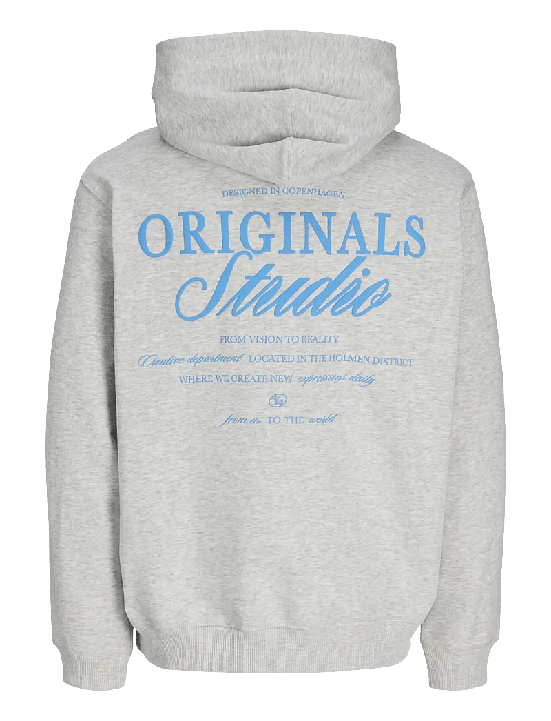 Jack & Jones - JORNORREBRO TYPO BACK SWEAT HOOD SN - hættetrøjer - white melange - 2
