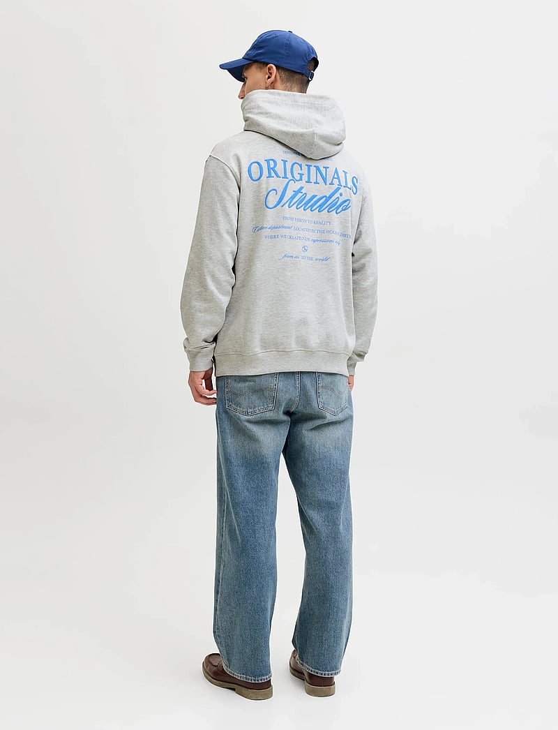 Jack & Jones - JORNORREBRO TYPO BACK SWEAT HOOD SN - hættetrøjer - white melange - 3