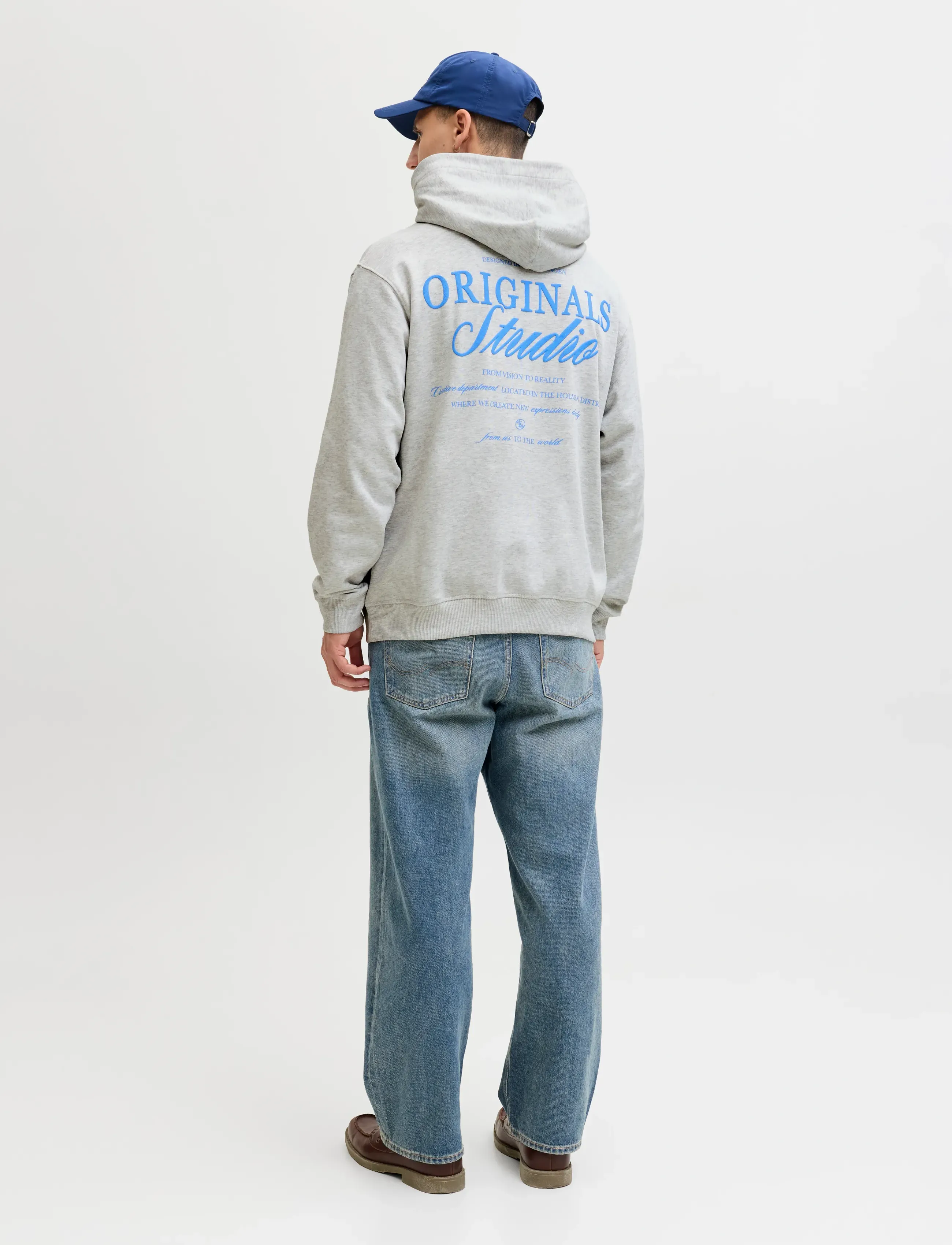 Jack & Jones - JORNORREBRO TYPO BACK SWEAT HOOD SN - hoodies - white melange - 3