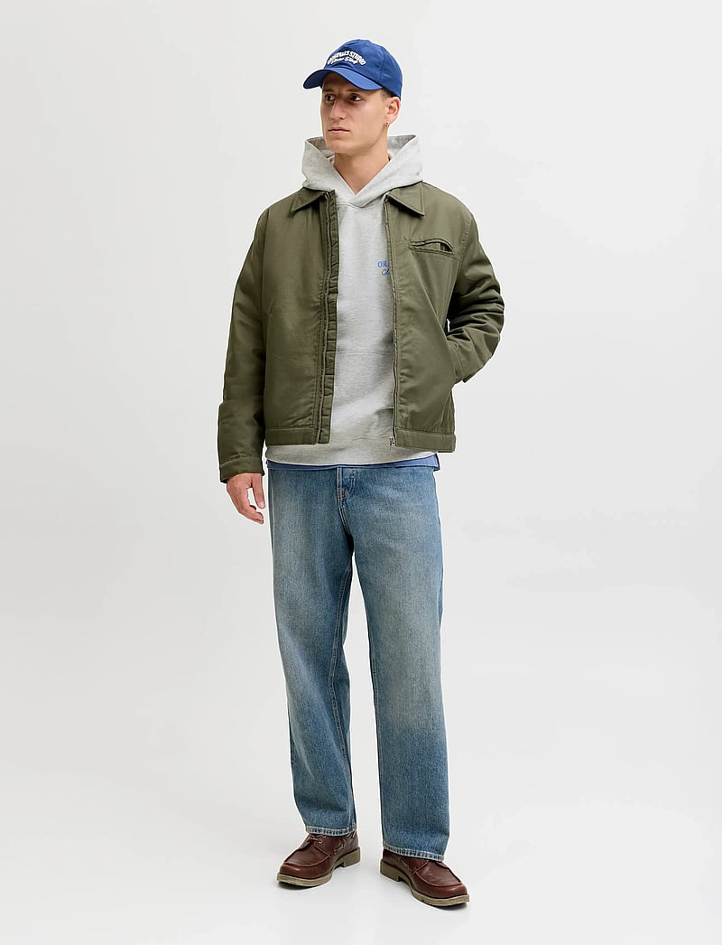 Jack & Jones - JORNORREBRO TYPO BACK SWEAT HOOD SN - hættetrøjer - white melange - 4