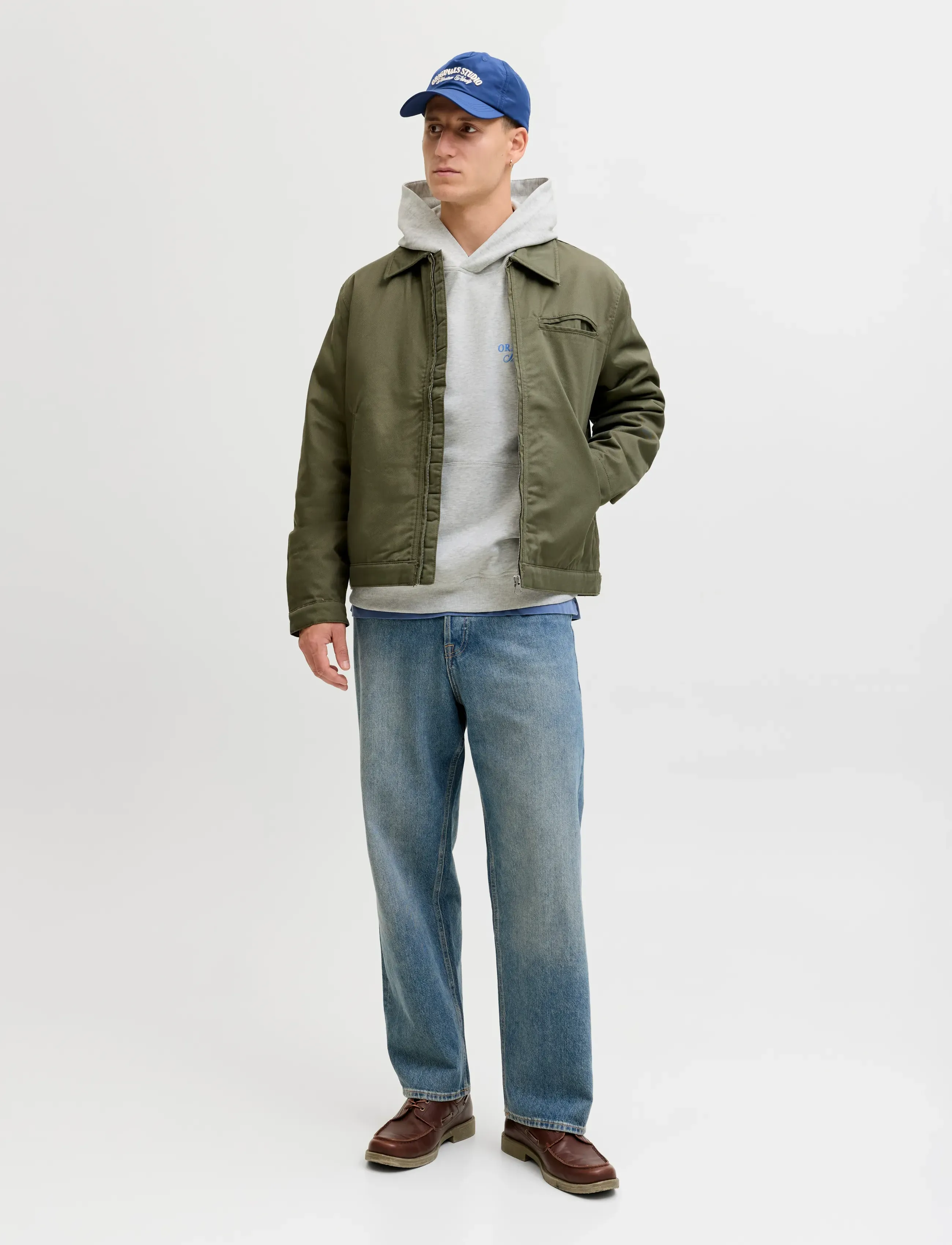 Jack & Jones - JORNORREBRO TYPO BACK SWEAT HOOD SN - hoodies - white melange - 4
