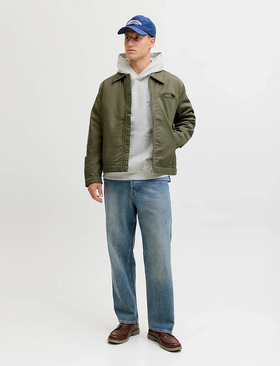 Jack & Jones - JORNORREBRO TYPO BACK SWEAT HOOD SN - hættetrøjer - white melange - 4