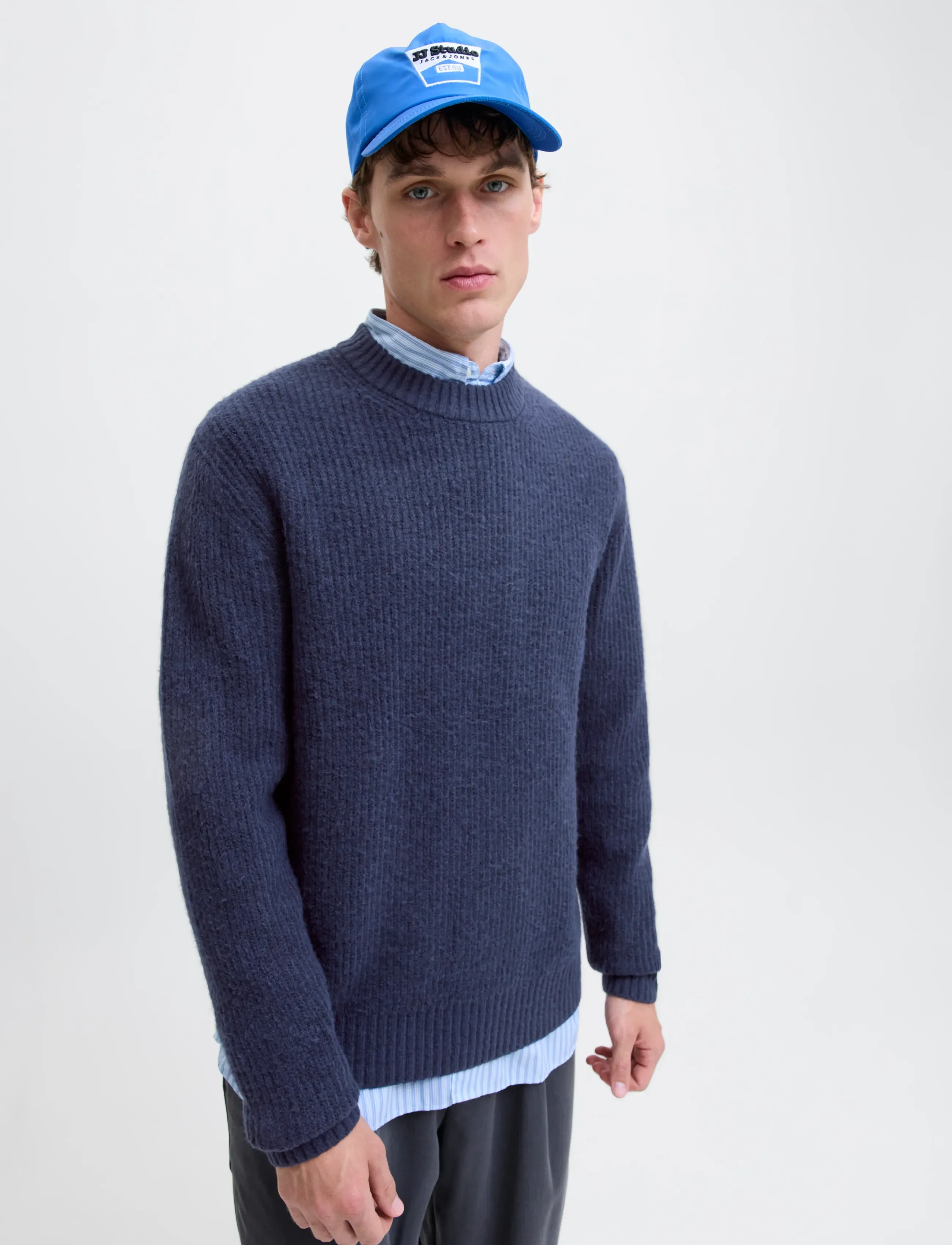 Jack & Jones JORYORK OLLIE KNIT CREW NECK - Strickmode - OCEAN CAVERN / navy
