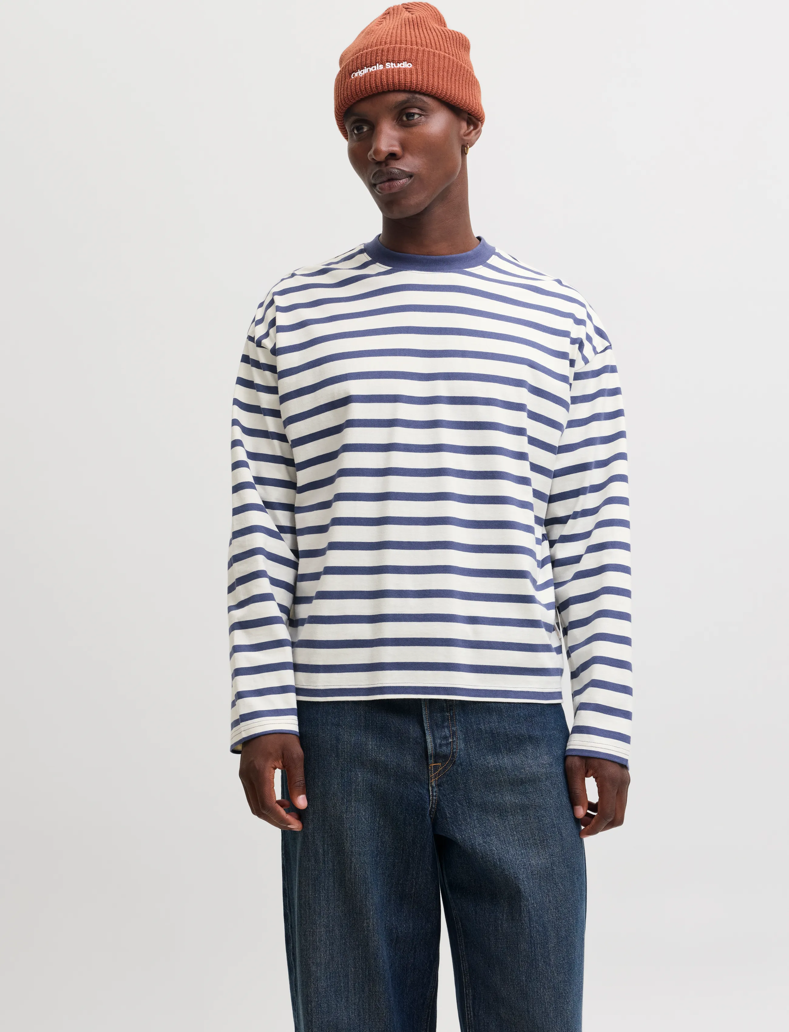 Jack & Jones JORNORREBRO STRIPE TEE LS CREW NECK - Kleidung - CROWN BLUE / navy