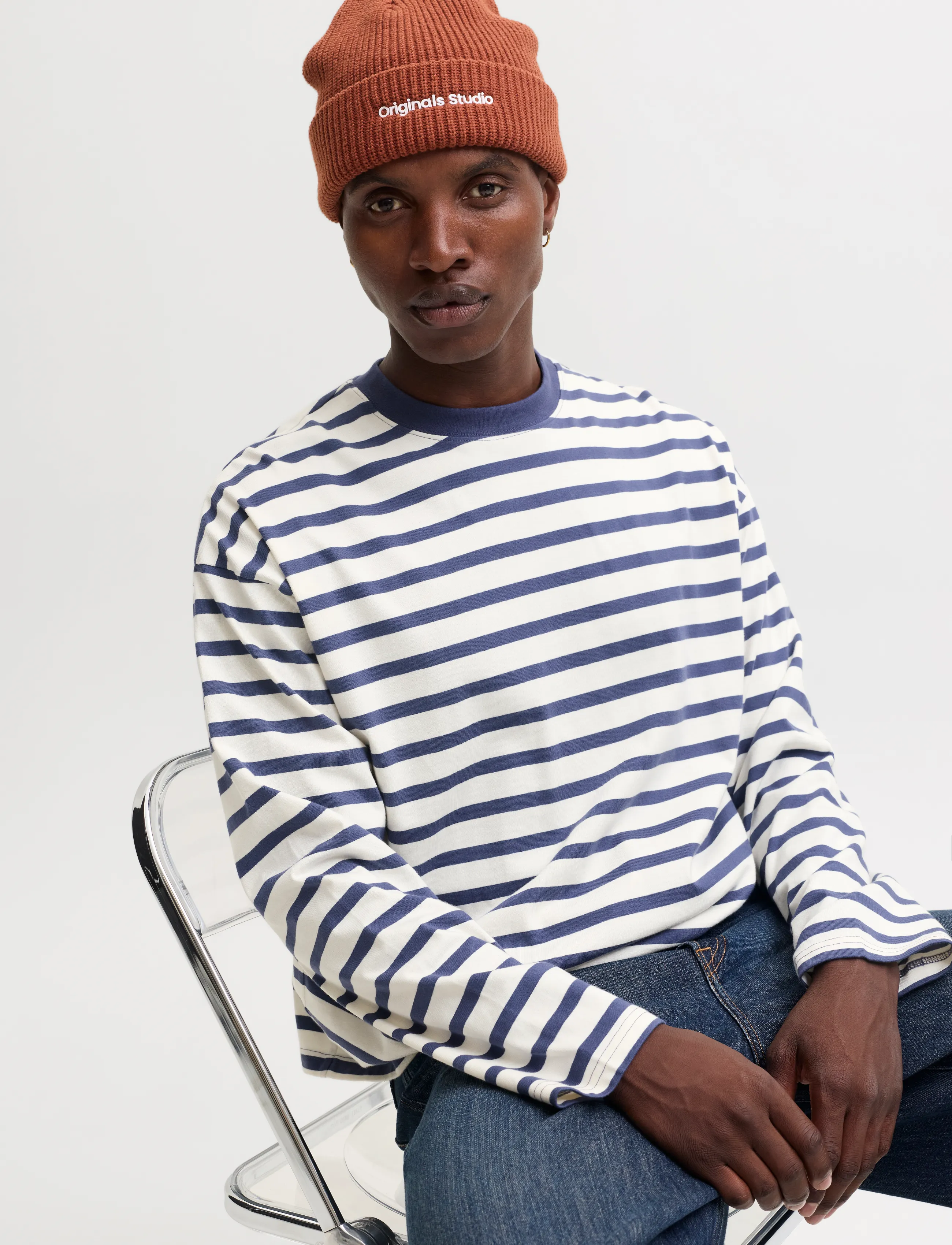 Jack & Jones - JORNORREBRO STRIPE TEE LS CREW NECK - langärmelige t-shirts - crown blue - 5