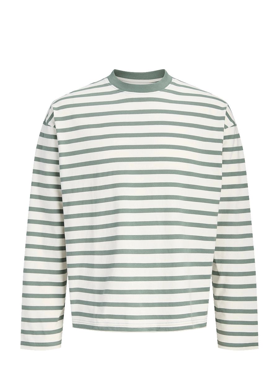 Jack & Jones - JORNORREBRO STRIPE TEE LS CREW NECK - langærmede t-shirts - laurel wreath - 1