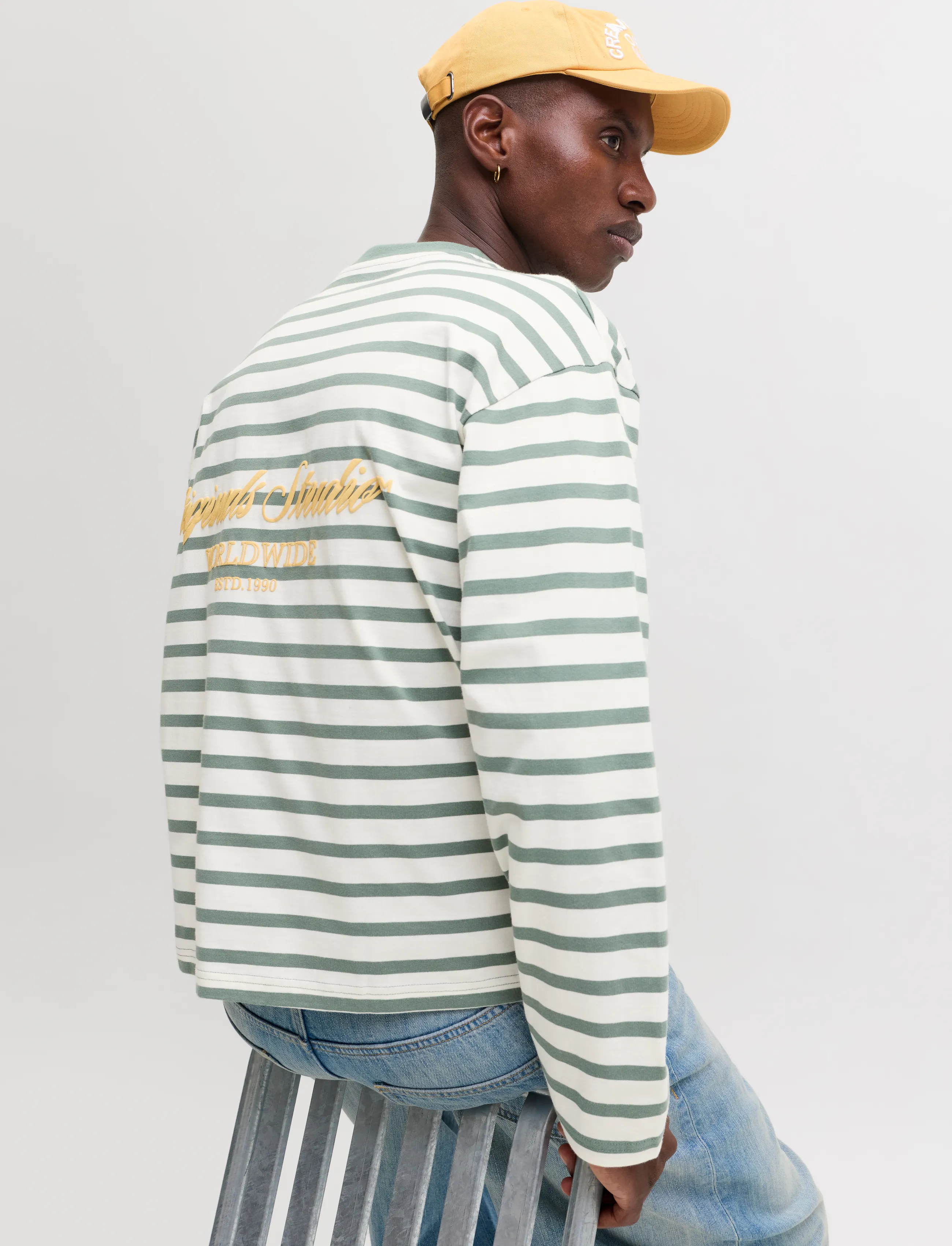 Jack & Jones - JORNORREBRO STRIPE TEE LS CREW NECK - langærmede t-shirts - laurel wreath - 5