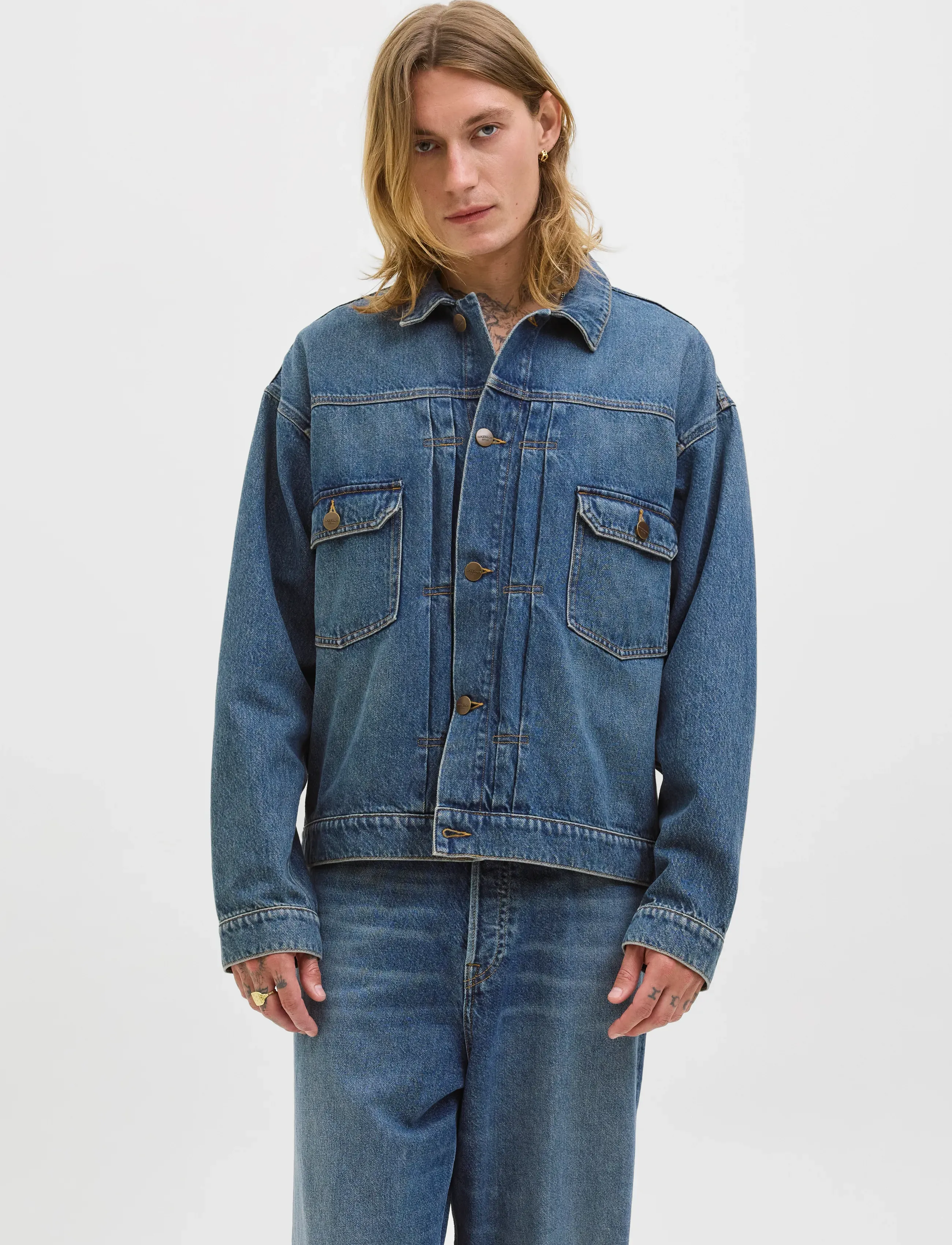 Jack & Jones Jjimiles Jacket Sq 439 Noos, XL, Blue, Denim > Unlined Denim Jackets, Herre
