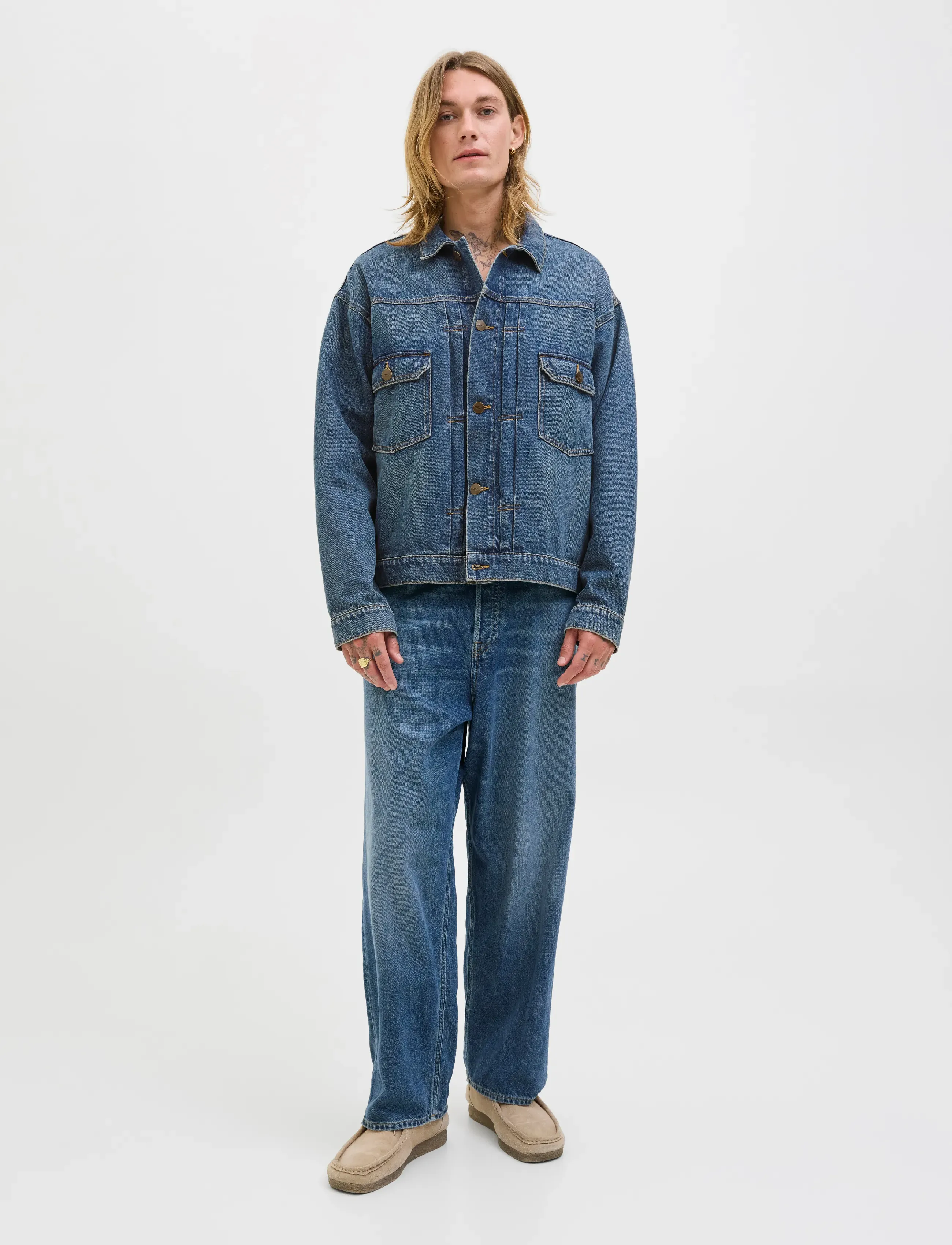 Jack & Jones - JJIMILES JACKET SQ 439 NOOS - ungefütterte denimjacken - blue denim - 3