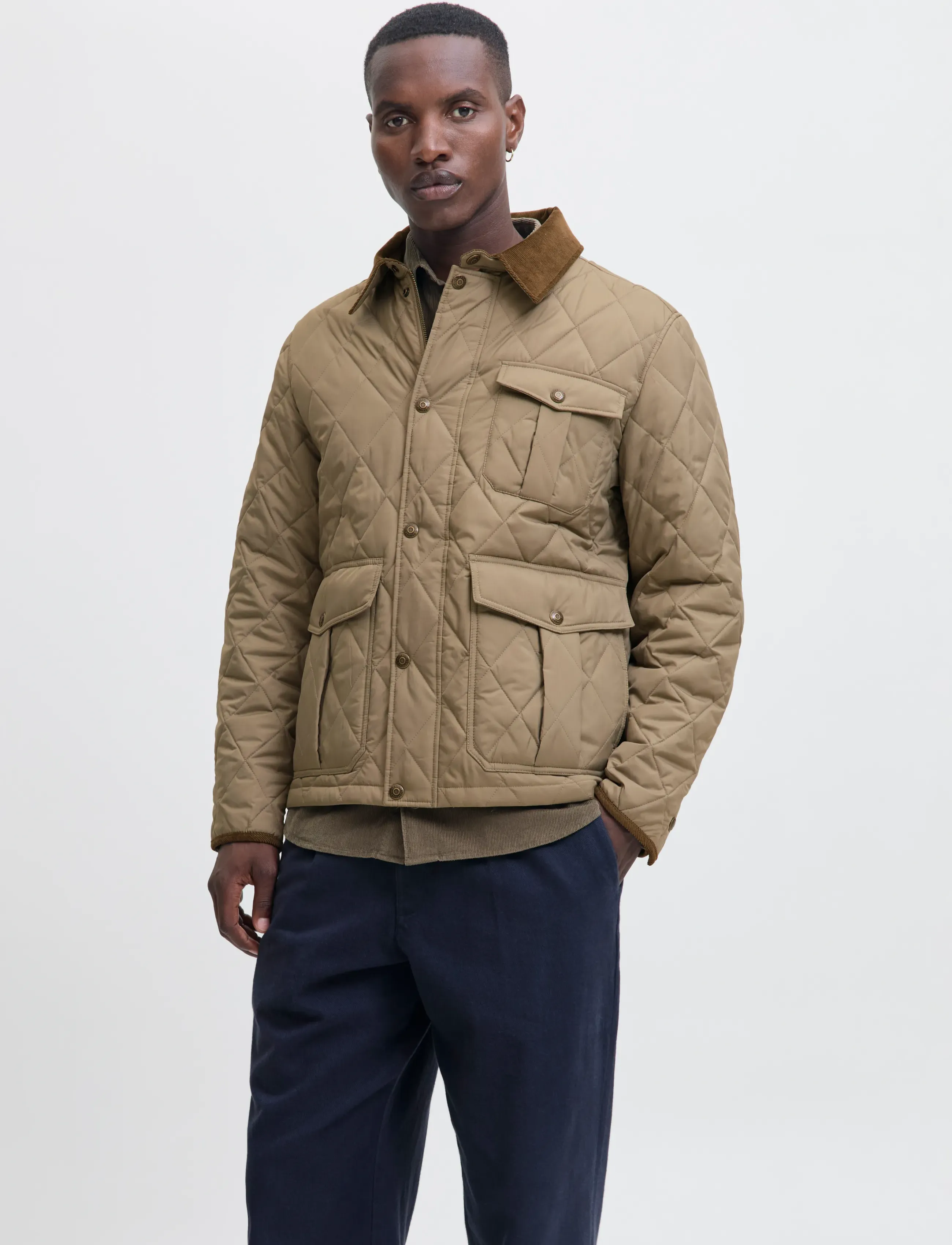 Jack & Jones Jprblubryan Quilted Jacket, Mænd, Quiltet Jakke, Beige, Str: XL