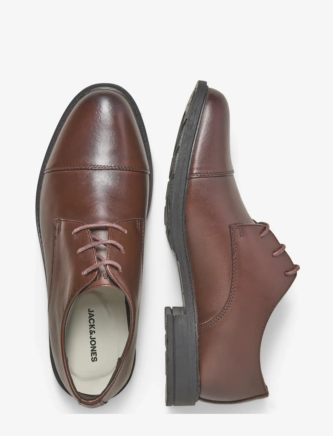 Jack & Jones - JFWOSLO LEATHER DRESS SHOE NOOS - lackskor - brown stone - 3