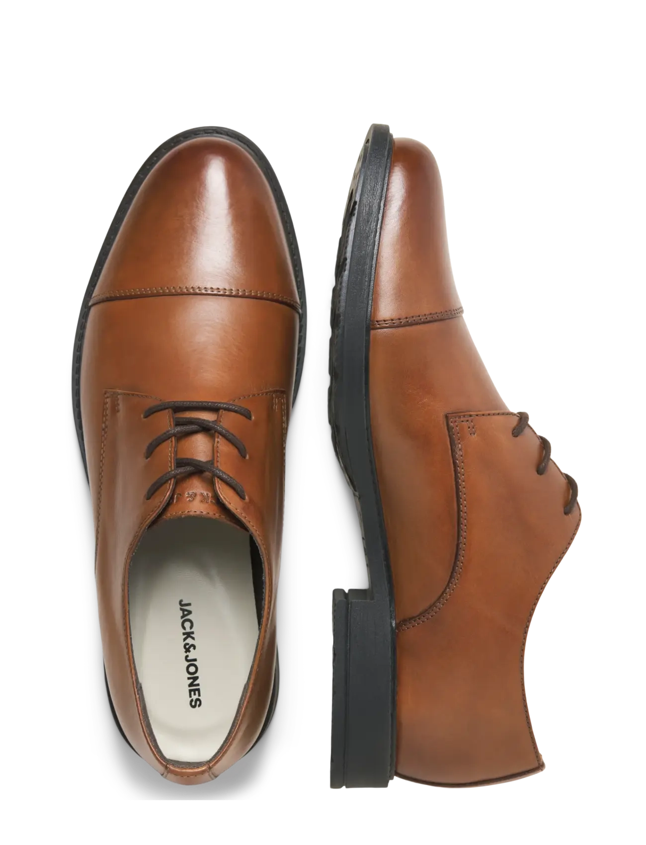 Jack & Jones - JFWOSLO LEATHER DRESS SHOE NOOS - lackschuhe - cognac - 5
