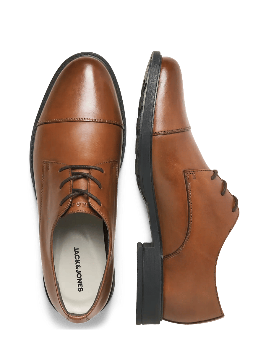 Jack & Jones - JFWOSLO LEATHER DRESS SHOE NOOS - lackschuhe - cognac - 5