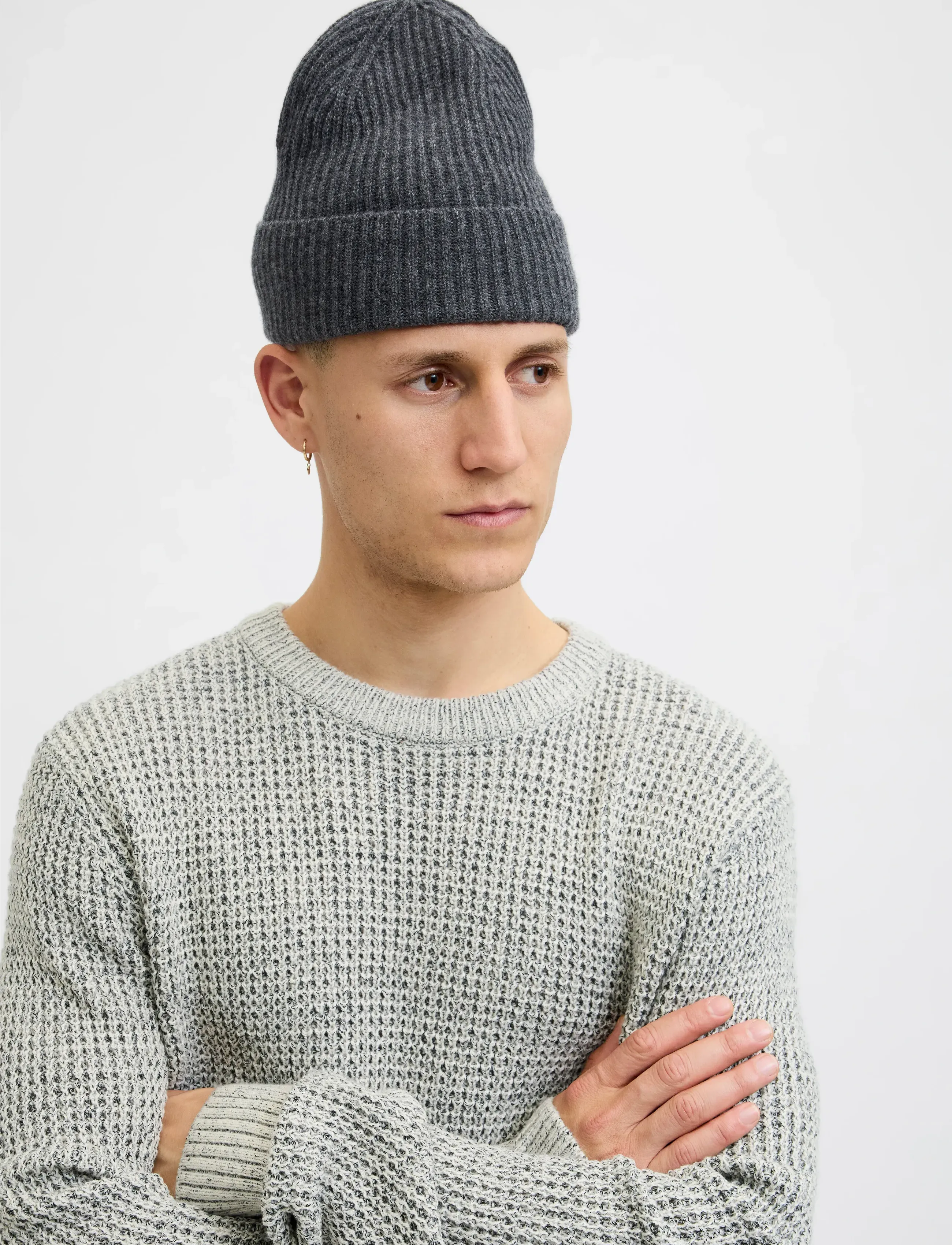 Jack & Jones - JACCOPENHAGEN WOOL BEANIE NOOS - accessoires - dark grey melange - 4