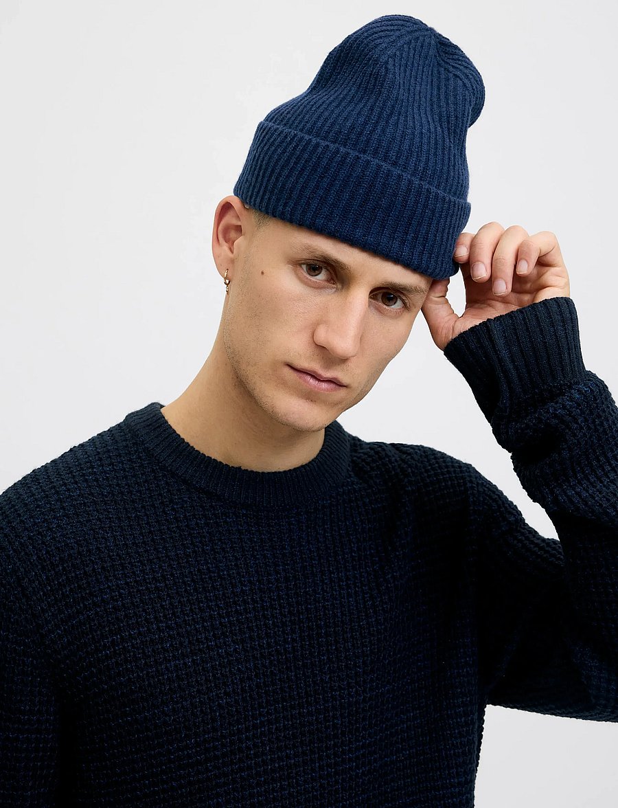Jack & Jones - JACCOPENHAGEN WOOL BEANIE NOOS - kollektioner - dark navy - 4