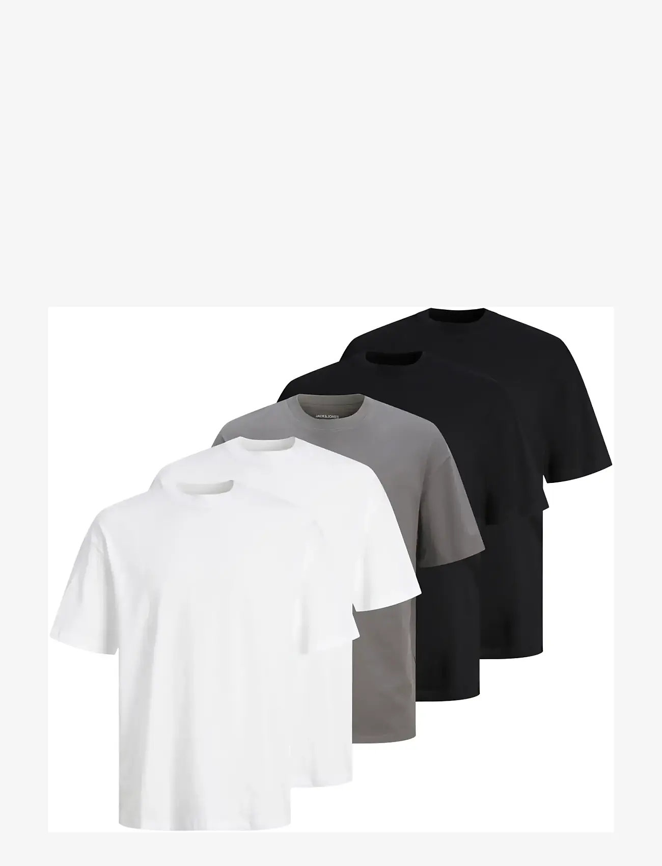 Jack & Jones - JJHUGO LOOSE TEE SS CN 5PK MP NOOS - kortärmade t-shirts - white - 1
