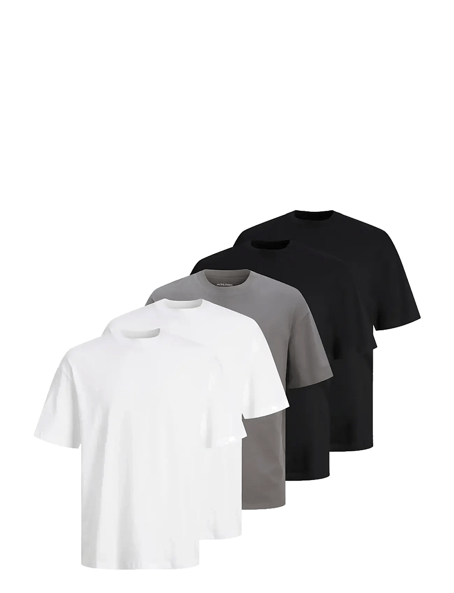 Jack & Jones - JJHUGO LOOSE TEE SS CN 5PK MP NOOS - lyhythihaiset - white - 1