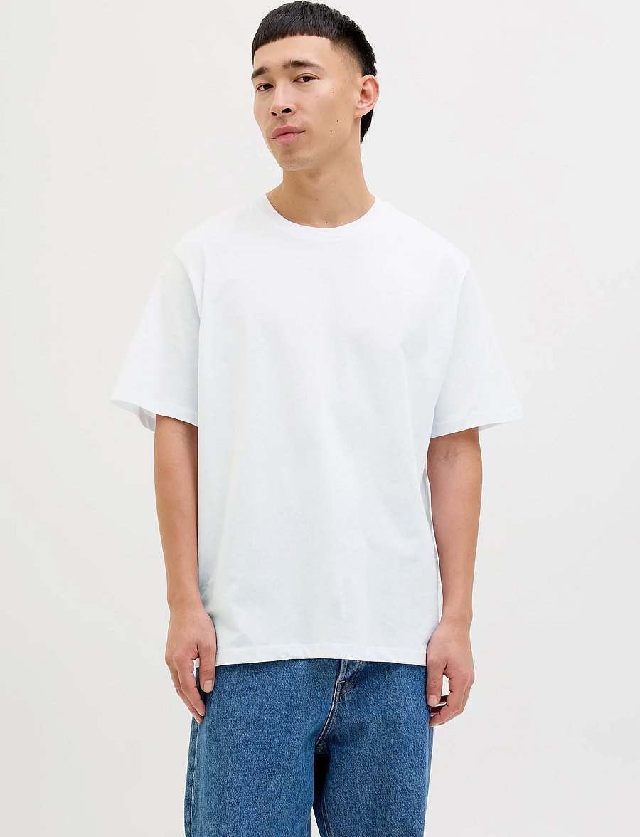 Jack & Jones - JJHUGO LOOSE TEE SS CN 5PK MP NOOS - lyhythihaiset - white - 0