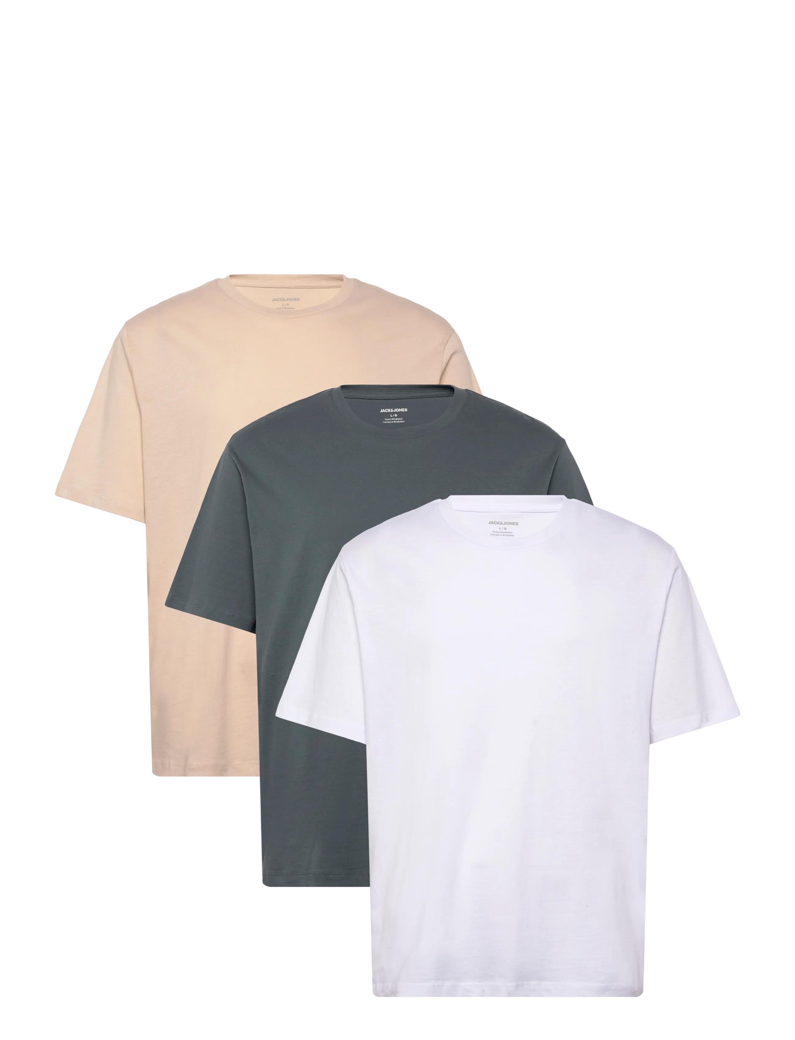 Jack & Jones JJHUGO LOOSE TEE SS CN 3PK MP NOOS - Deals - MOONBEAM / cream