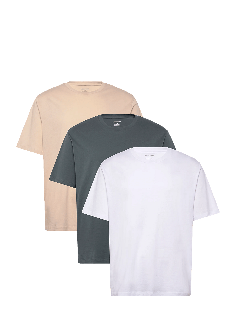 Jack & Jones - JJHUGO LOOSE TEE SS CN 3PK MP NOOS - kortærmede t-shirts - moonbeam - 0