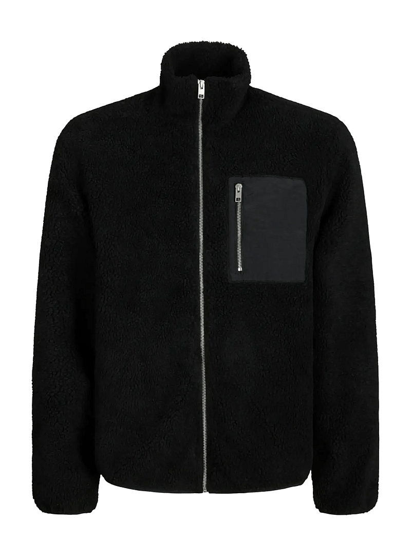 Jack & Jones - JJBRADLEY TEDDY JACKET - fleece-pullover - black - 1