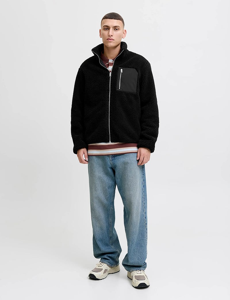 Jack & Jones - JJBRADLEY TEDDY JACKET - fleece-pullover - black - 5