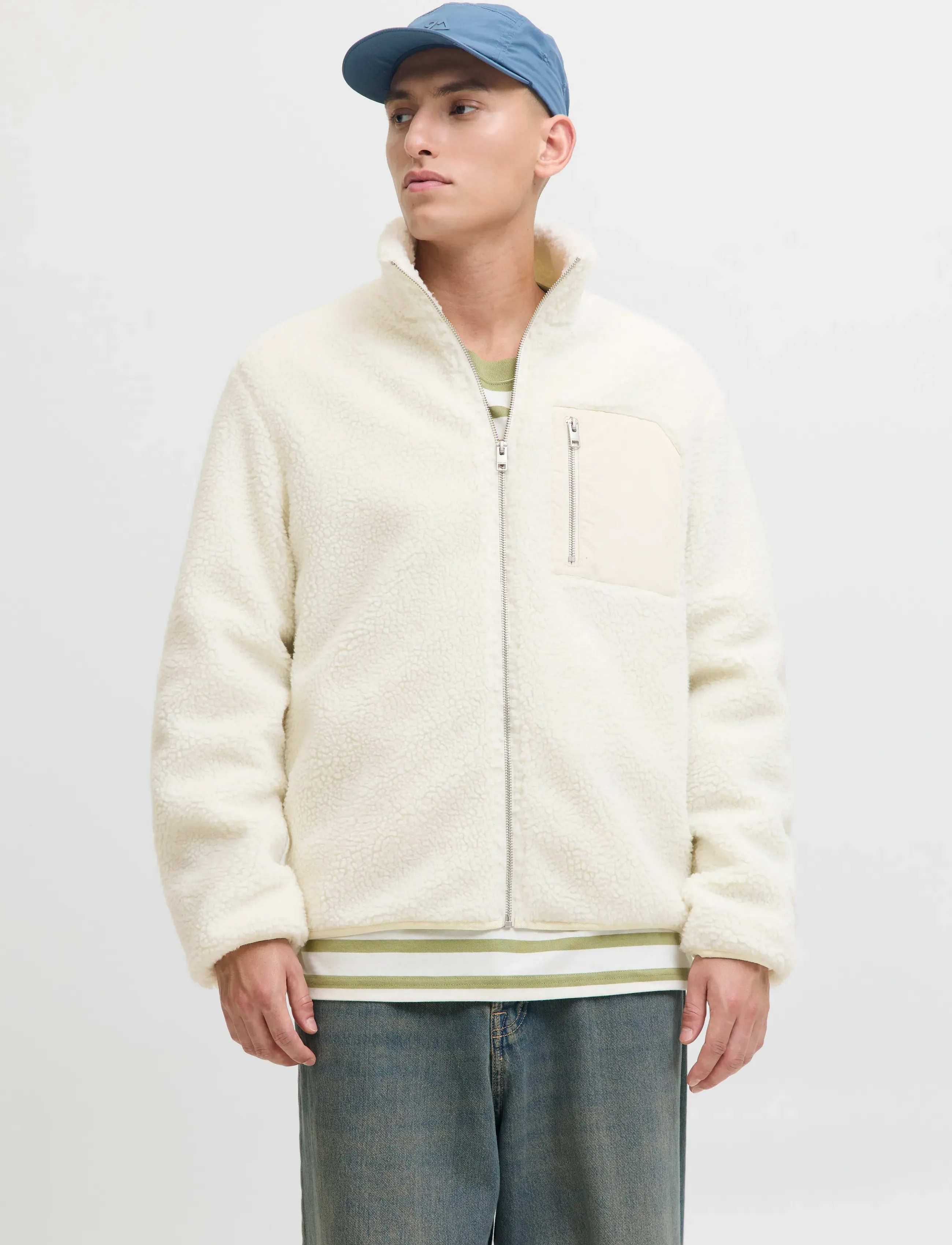 Jack & Jones Jjbradley Teddy Jacket, Mænd, Teddyjakke, Cream, Str: XL