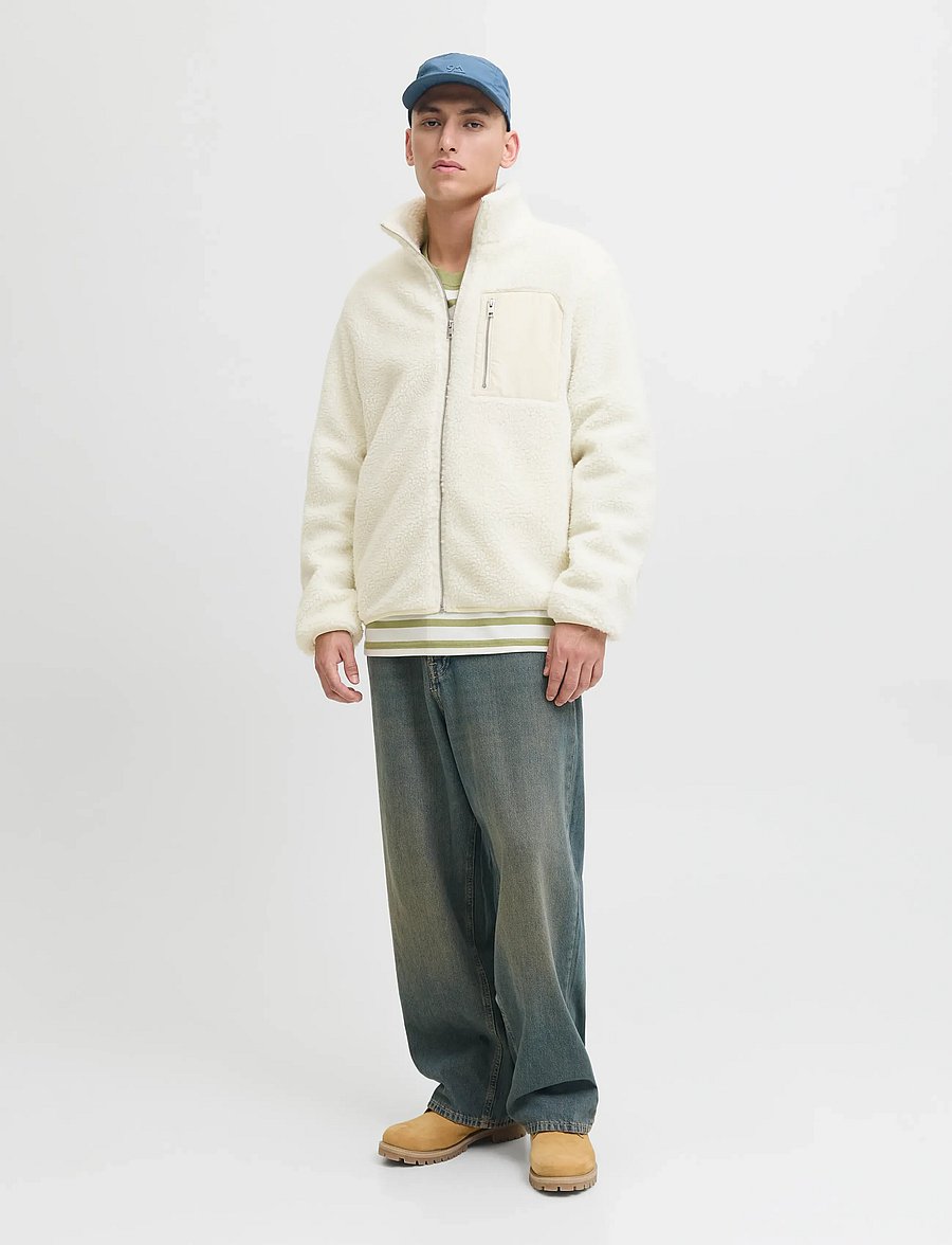 Jack & Jones - JJBRADLEY TEDDY JACKET - plīša džemperi - cloud dancer - 4