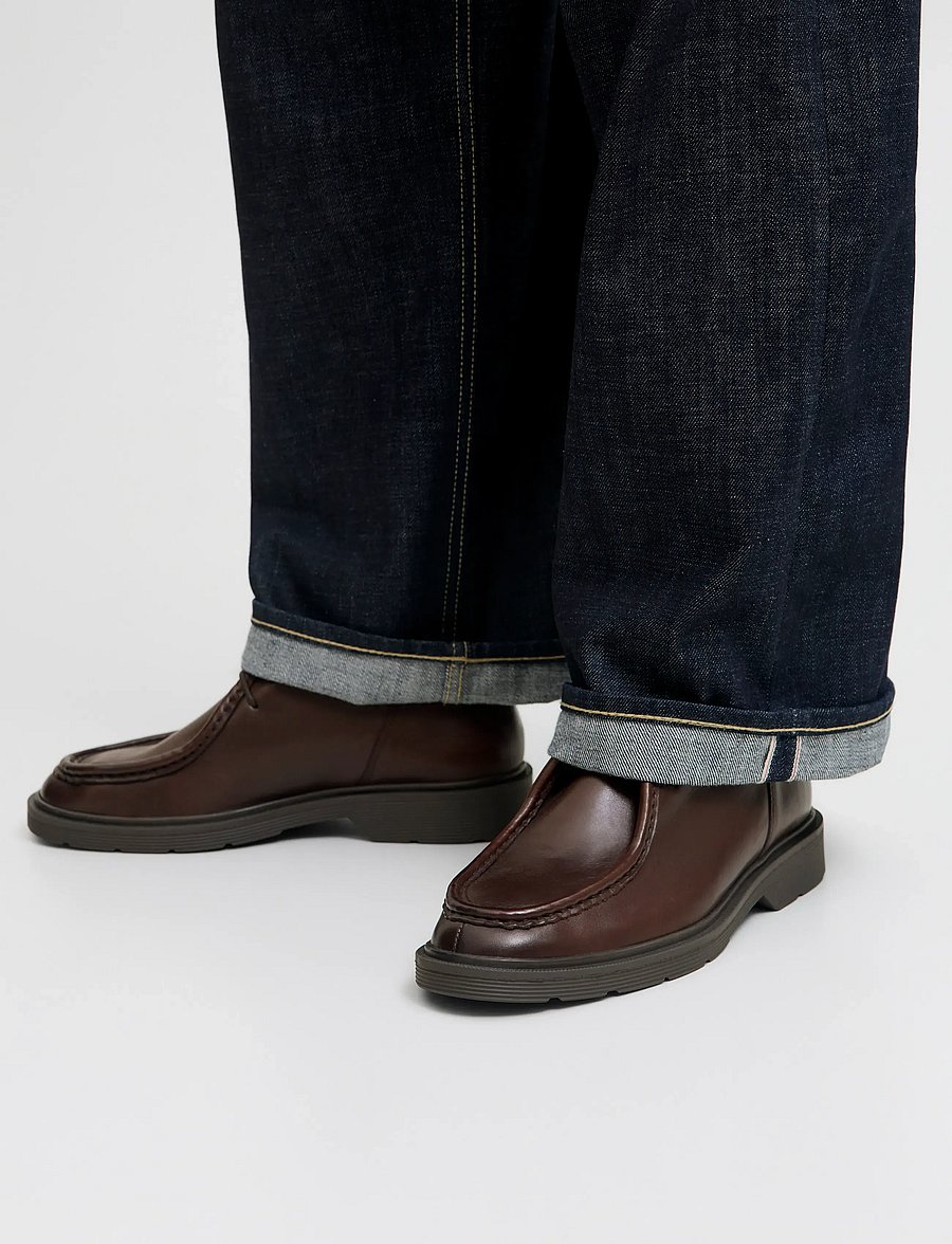 Jack & Jones - JFWAUSTIN LEATHER MOC LN - moc-toes - brown stone - 0