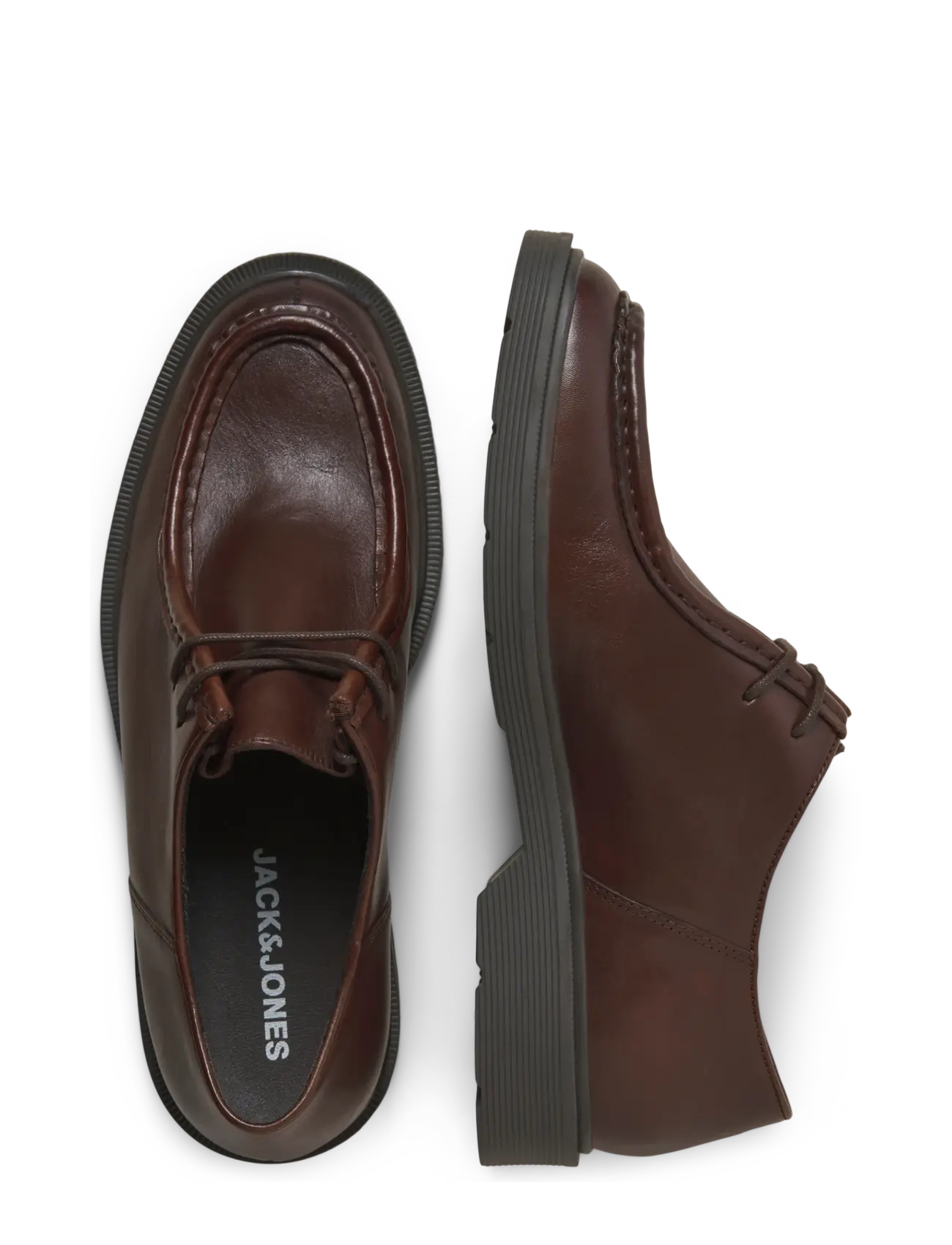 Jack & Jones - JFWAUSTIN LEATHER MOC LN - moc toes - brown stone - 5