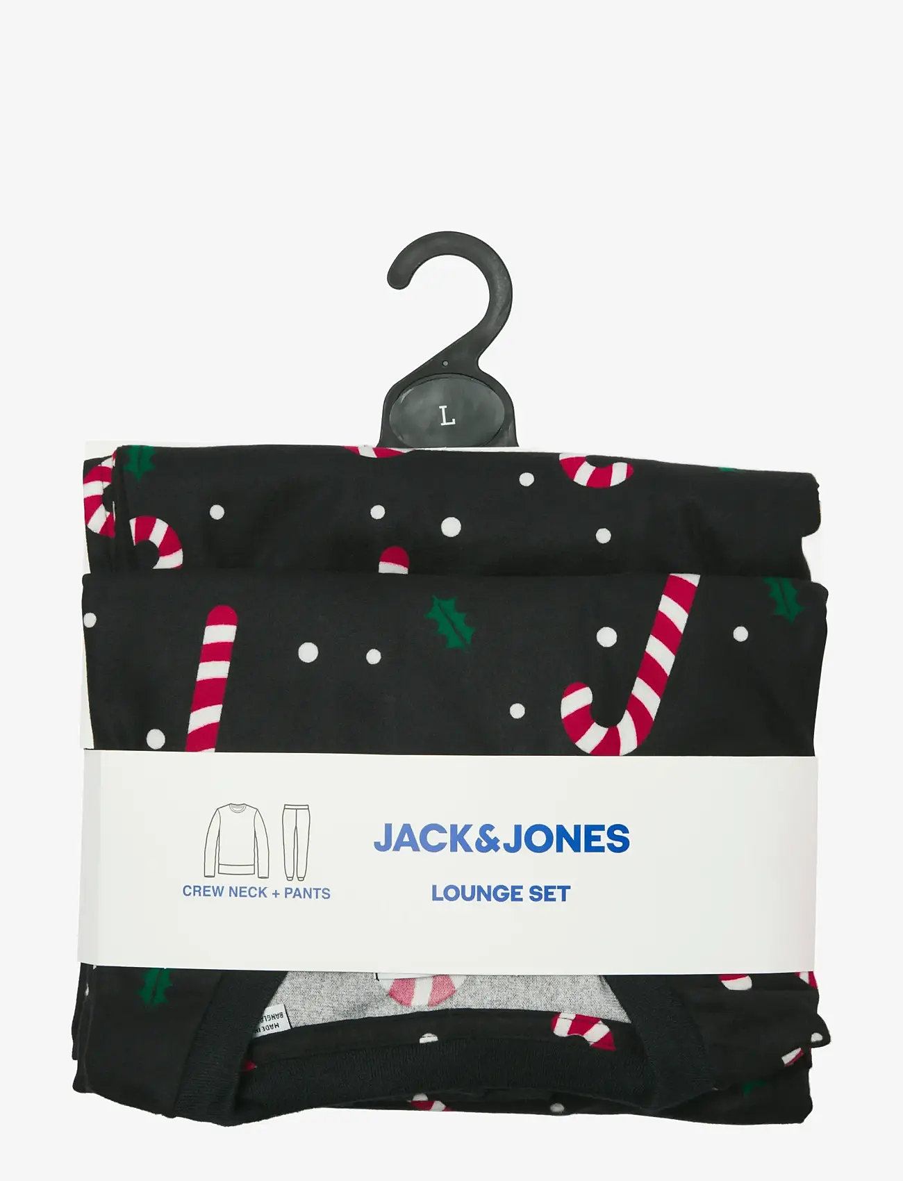 Jack & Jones - JACTRISTAN PRINTED LOUNGE SET W - nattøj sæt - black - 1