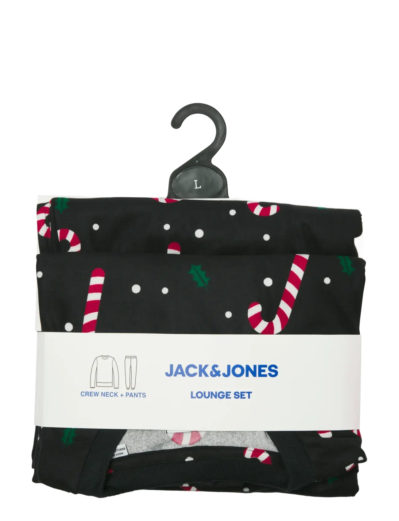 Jack & Jones - JACTRISTAN PRINTED LOUNGE SET W - pyjamasetit - black - 2