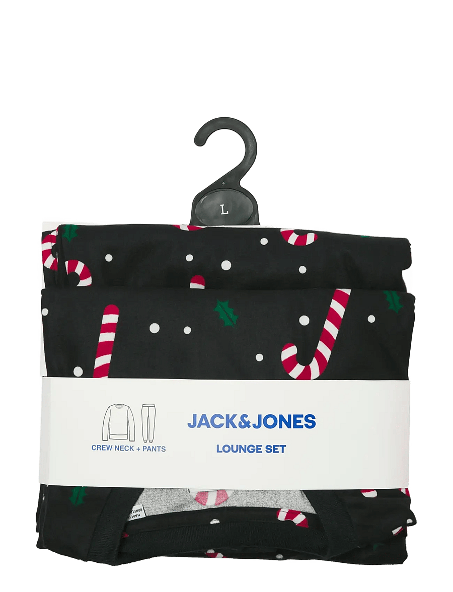 Jack & Jones - JACTRISTAN PRINTED LOUNGE SET W - pyjamasetit - black - 2