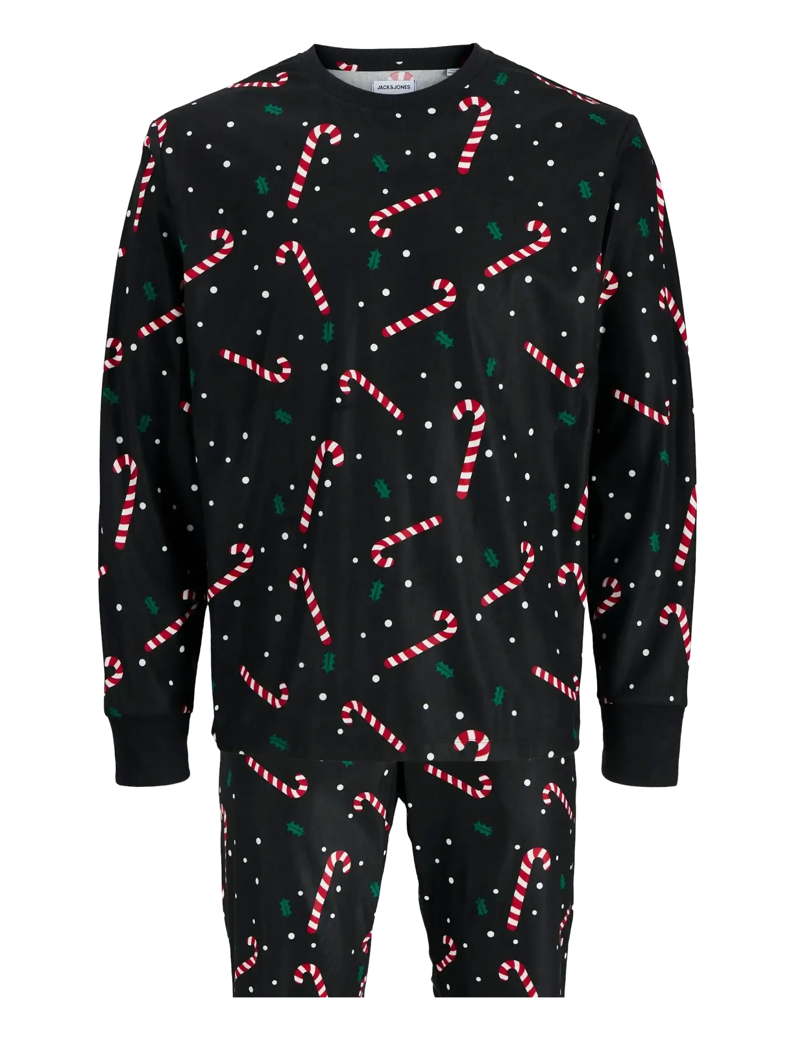 Jack & Jones - JACTRISTAN PRINTED LOUNGE SET W - pyjamasetit - black - 4