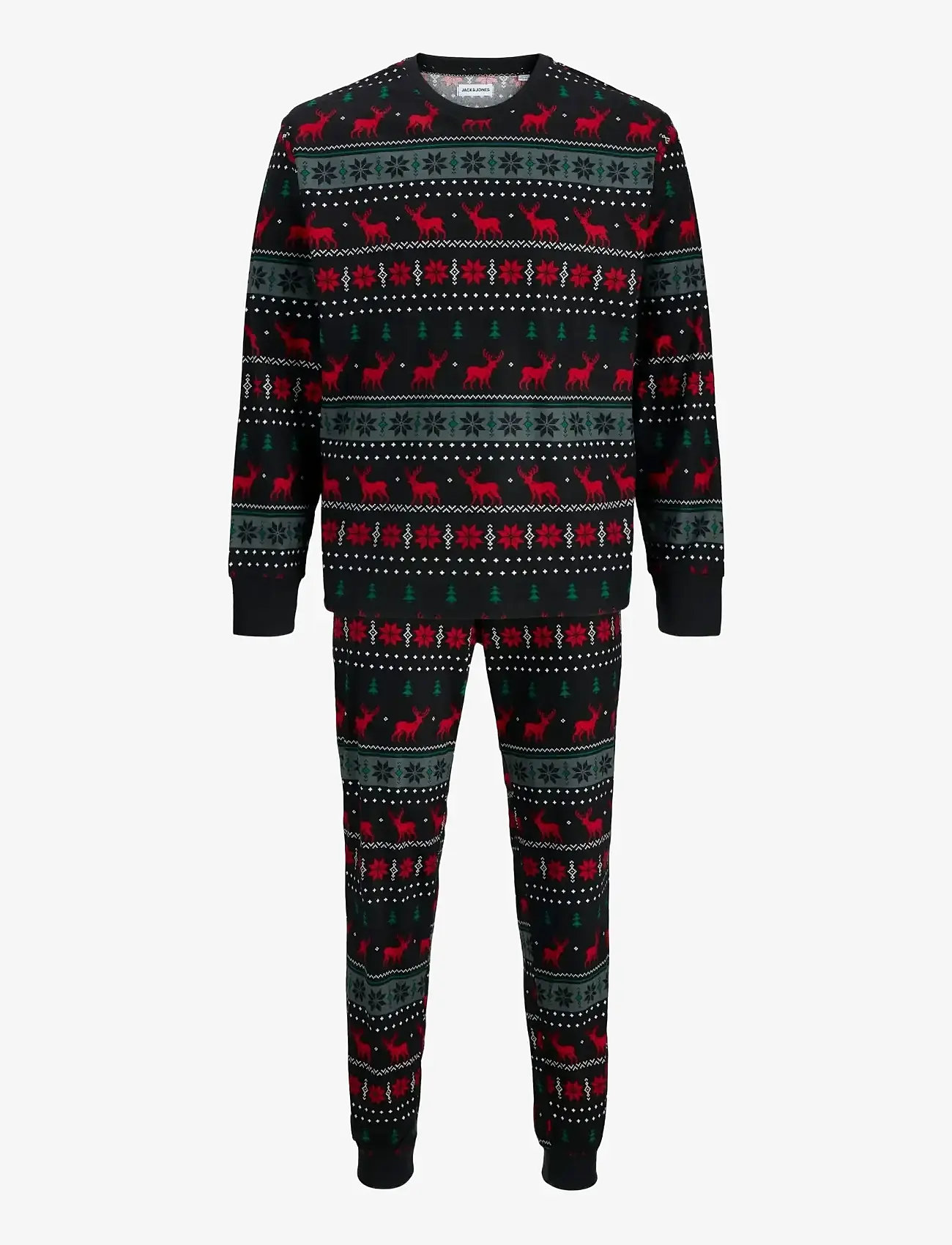 Jack & Jones - JACTRISTAN PRINTED LOUNGE SET W - nattøj sæt - black - 1