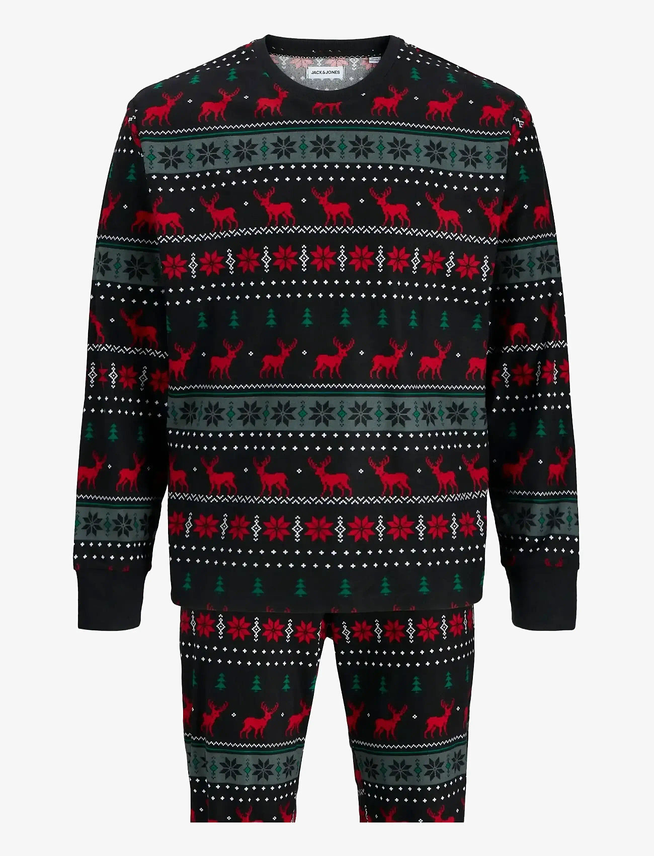 Jack & Jones - JACTRISTAN PRINTED LOUNGE SET W - nattøj sæt - black - 2