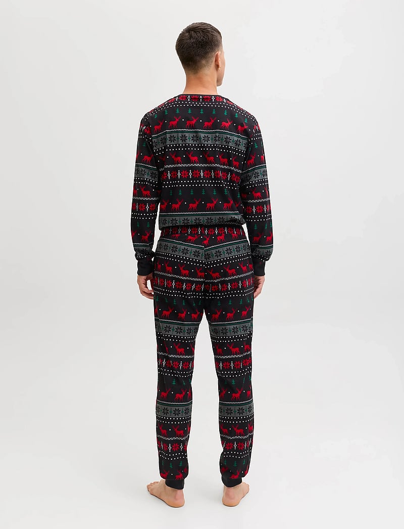 Jack & Jones - JACTRISTAN PRINTED LOUNGE SET W - nattøj sæt - black - 3