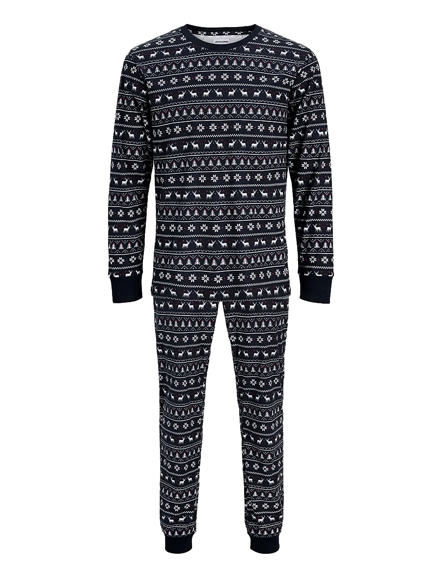 Jack & Jones - JACTRISTAN PRINTED LOUNGE SET W - pidžaamakomplektid - sky captain - 0