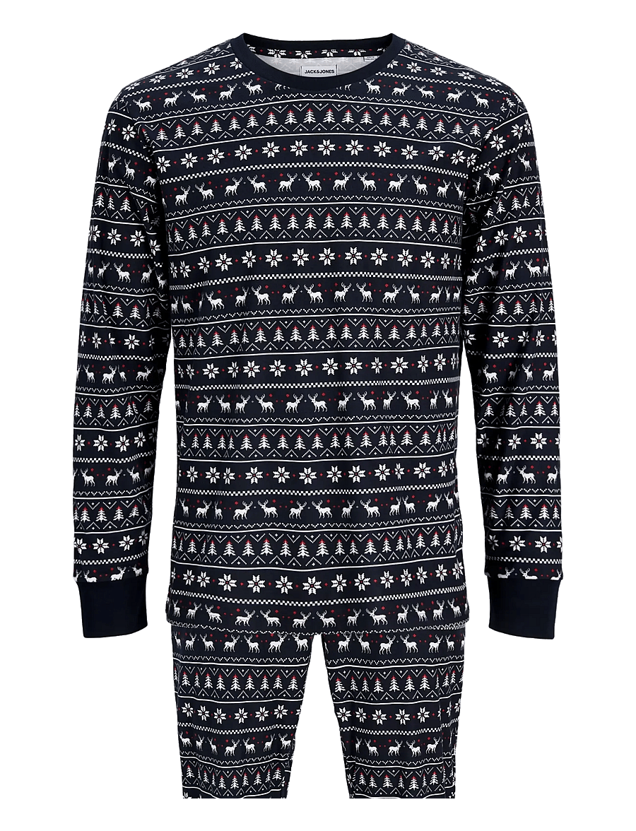 Jack & Jones - JACTRISTAN PRINTED LOUNGE SET W - pidžaamakomplektid - sky captain - 1
