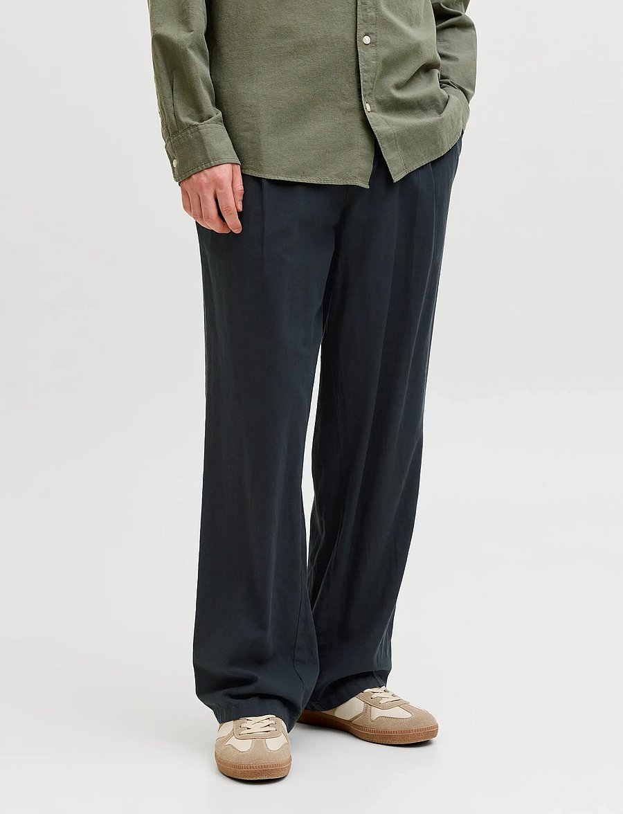 Jack & Jones - JPSTBILL DIEGO SUMMER PANTS STYD SS25 - linased ülikonnapüksid - black - 0
