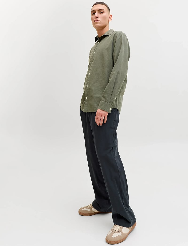 Jack & Jones - JPSTBILL DIEGO SUMMER PANTS STYD SS25 - jakkesætbukser i hør - black - 5