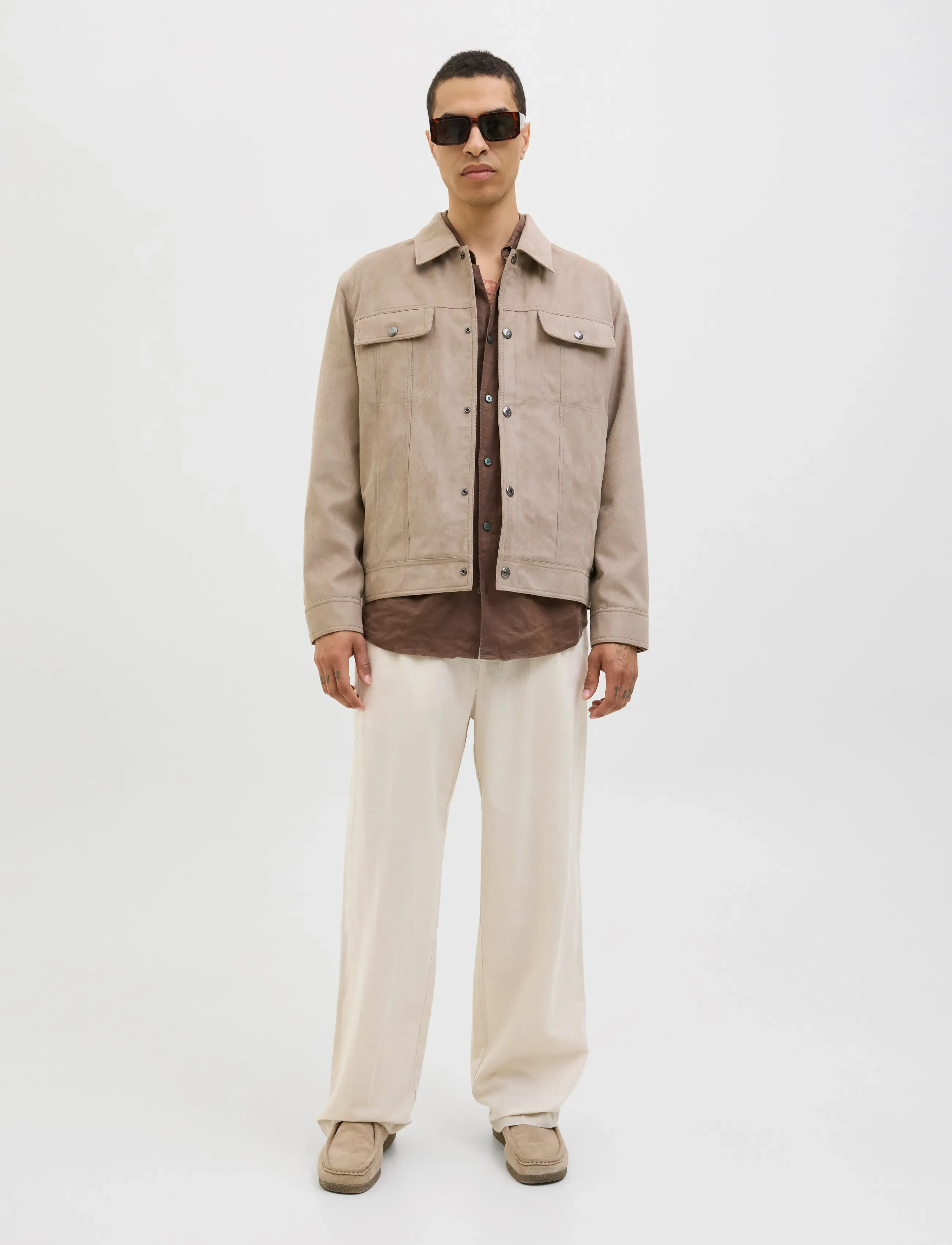 Jack & Jones - JPSTBILL DIEGO SUMMER PANTS STYD SS25 - jakkesætbukser i hør - feather gray - 4
