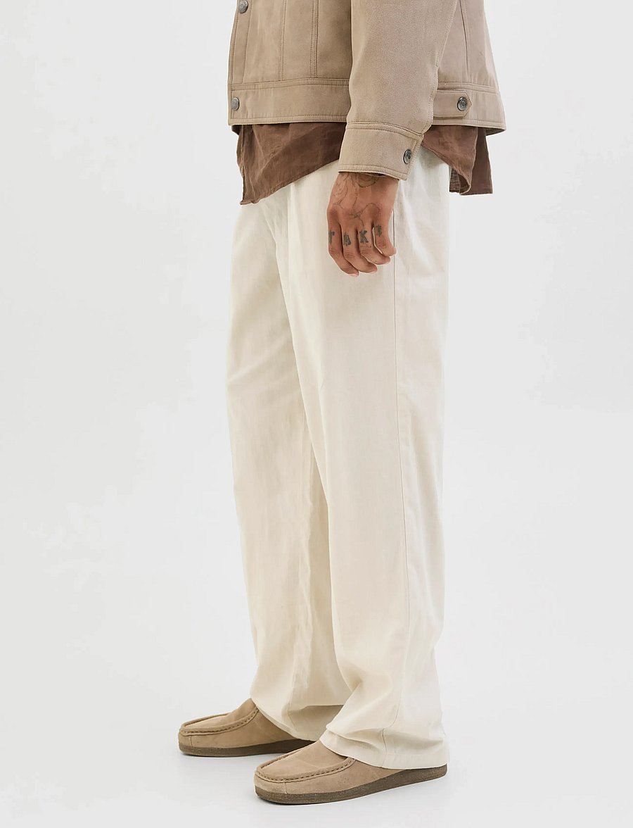 Jack & Jones - JPSTBILL DIEGO SUMMER PANTS STYD SS25 - jakkesætbukser i hør - feather gray - 5