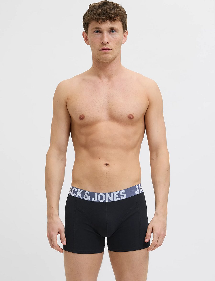 Jack & Jones - JACCONOR SOLID TRUNKS 3 PACK NOOS - boxerkalsonger - black - 4