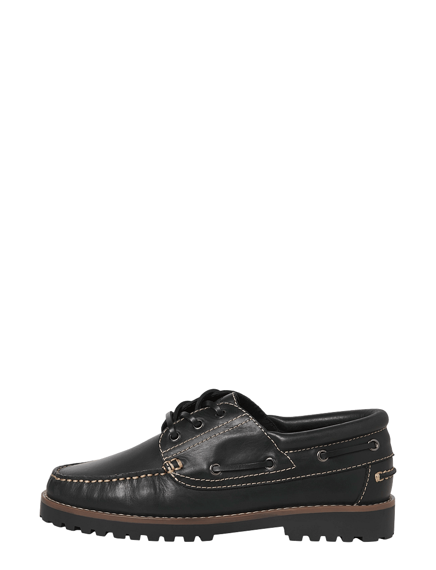 Jack & Jones - JFWBROOKLYN LEATHER BOAT SHOE LN - kollektioner - black - 1