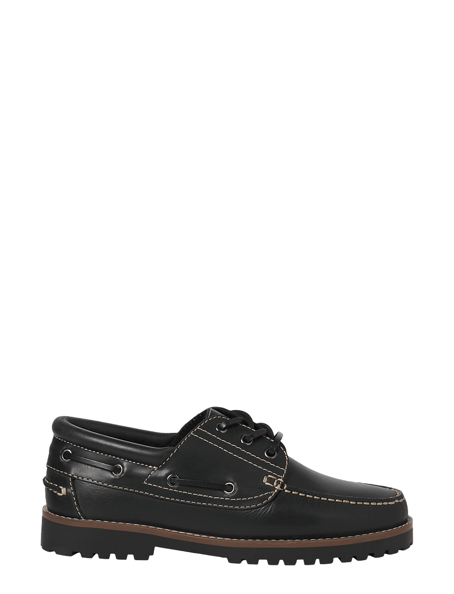Jack & Jones - JFWBROOKLYN LEATHER BOAT SHOE LN - kollektioner - black - 2