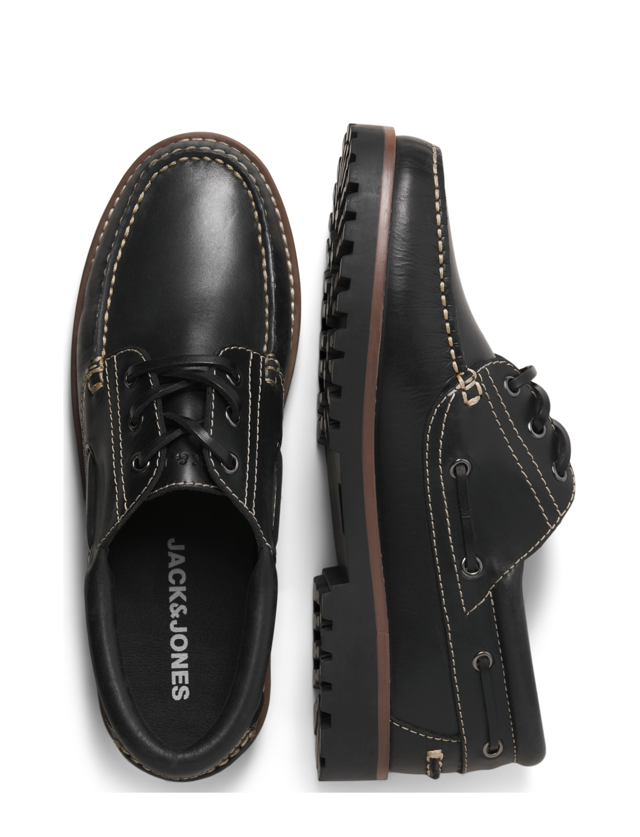 Jack & Jones - JFWBROOKLYN LEATHER BOAT SHOE LN - kollektioner - black - 5