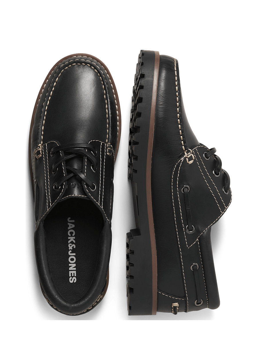 Jack & Jones - JFWBROOKLYN LEATHER BOAT SHOE LN - kollektioner - black - 5