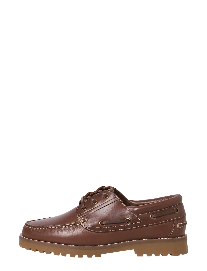 Jack & Jones - JFWBROOKLYN LEATHER BOAT SHOE LN - collections - cognac - 1