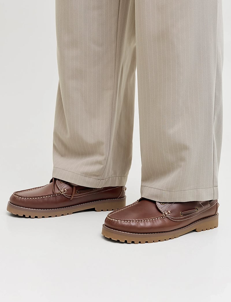 Jack & Jones - JFWBROOKLYN LEATHER BOAT SHOE LN - collections - cognac - 0